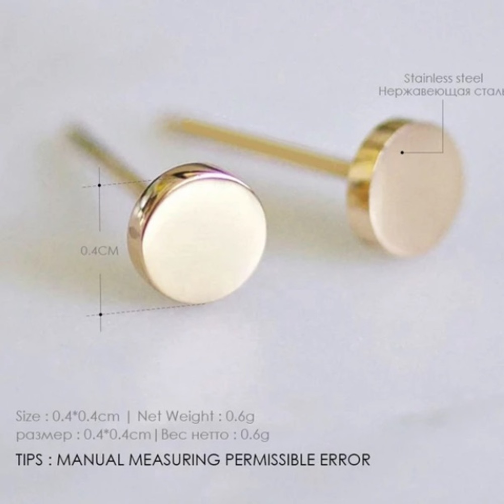 Stainless Steel Stud Earrings - Picture 4 of 4